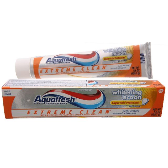 Aquafresh Extreme Clean ยาสีฟัน​ สูตร​ Whitening Action