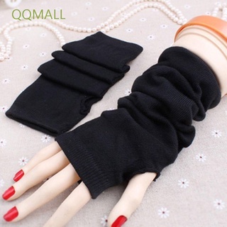 Qqmall ถุงมือยาวผ้าขนสัตว์แฟชั่น Fingerless Mitten สําหรับผู้หญิง