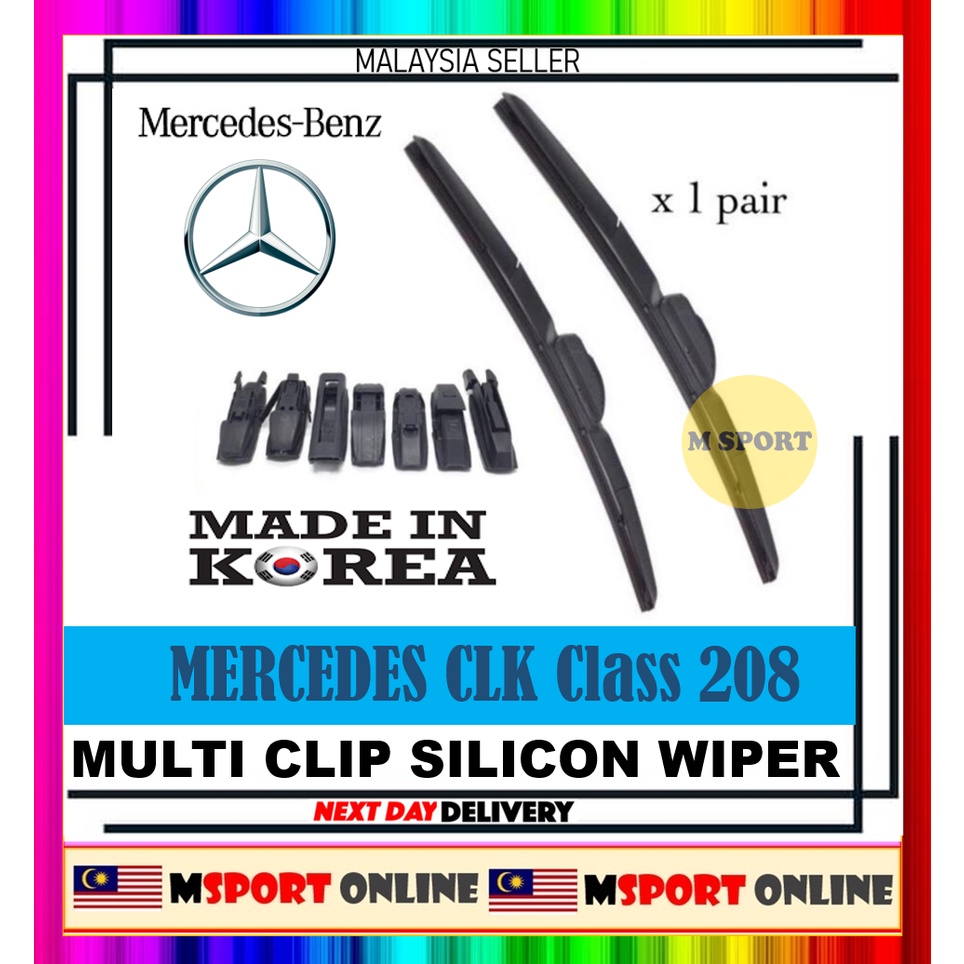 Mercedes CLK Class 208 MULTICLIP SILICON WIPER SIZE-24+24