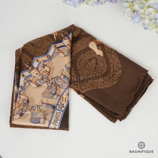 HERMES SCARF GIANT BROWN แท้ 100%