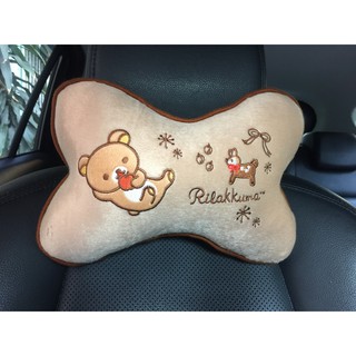 ลิขสิทธิ์แท้ ริลัคคุมะ หมอนรองคอ ทรงกระดูก ในรถยนต์ 1 ชิ้น Rilakkuma 1 pc Car Neck Rest Cushion Head Pillow