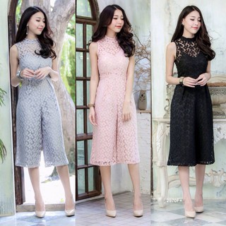 Jumpsuit แขนกุด ขายาว 6 ส่วน (โค้ดช้อปฟรี 100 บาท)