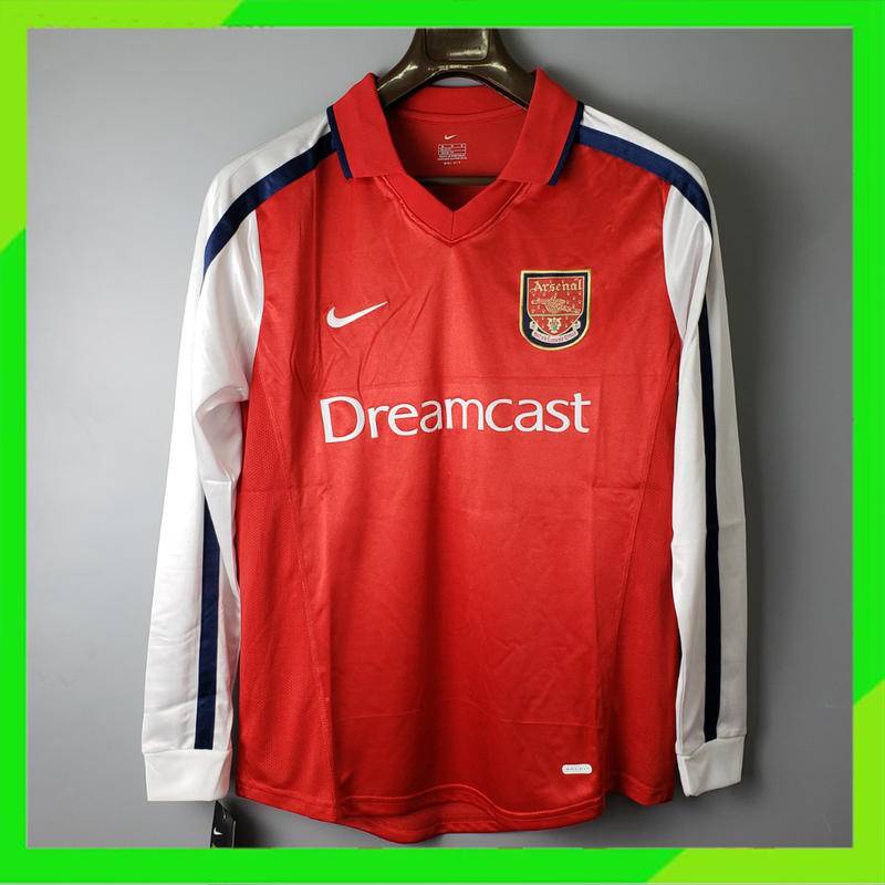 เสื้อกีฬาแขนยาว ลายทีมฟุตบอล Arsenal 2000 ชุดเหย้า สไตล์เรโทร