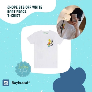 เสื้อยืด พิมพ์ลาย Jhope BTS OFF WHITE BART PEACE