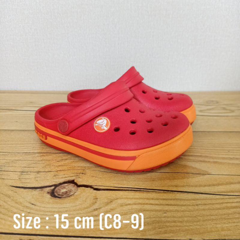 Crocs เด็กมือสองสภาพดีของแท้ พื้นเต็ม/15 cm (C8-9)