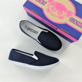 №◘GerryGang รุ่น G300 รองเท้าผ้าใบสวม ทรงบัดดี้ สี ดำ กรม ขาว Size 35-43เสื้อผ้าเด็กสวยๆรองเท้าเด็ก🎗🎈