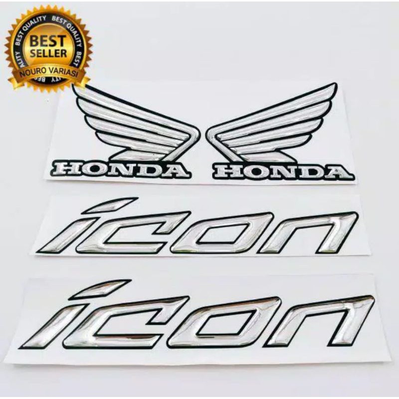 Emblem Timbum โลโก้ 3d Honda Beat icon Wings chrome แพ็คเกจประหยัดคุณภาพดีที่สุด