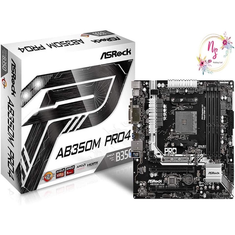 MAINBOARD (เมนบอร์ด) AM4 ASROCK AB350M PRO4