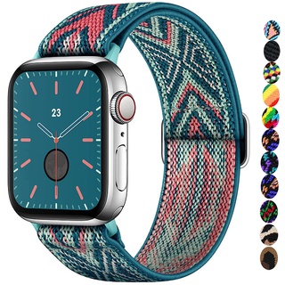 สายนาฬิกาข้อมือไนล่อนถัก ผ้าแคนวาส สําหรับ apple watch series 7 6 se 5 4 3 45 มม. 44 มม. 41 มม. 40 มม. 38 มม. 42 มม.