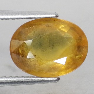 พลอย แซฟไฟร์ บุษราคัม บางกะจะ ธรรมชาติ แท้ ( Natural Yellow Sapphire ) 4.09 กะรัต