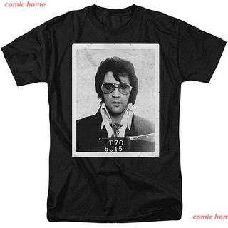 เสื้อยืดวงดนตรีcomic home New Elvis Presley เสื้อยืดแขนสั้นผ้าฝ้ายสไตล์คลาสสิกสําหรับผู้ชาย Basicall size