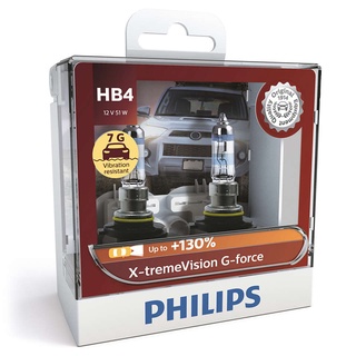 SALE PHILIPS หลอดไฟหน้ารถยนต์ X-treme Vision G-Force +130% 3700K HB4