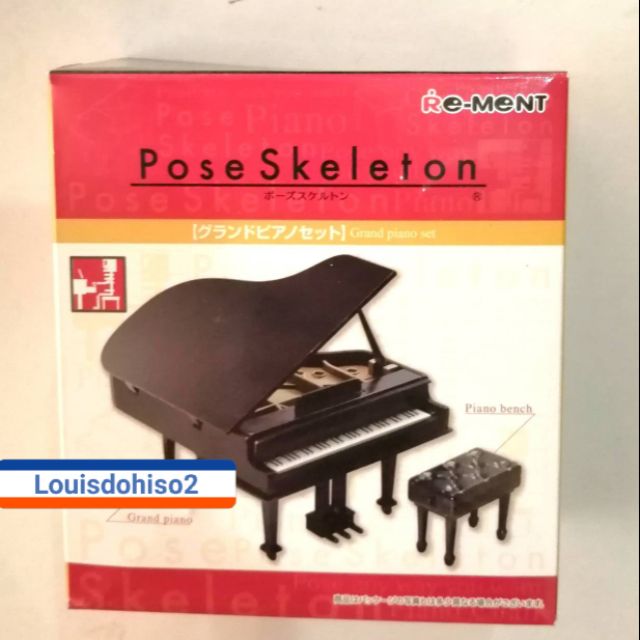 Re-mentของแท้ pose skeleton Piano เปียโน รีเม้นท์ของใหม่ re-ment pose skeleton grand piano set