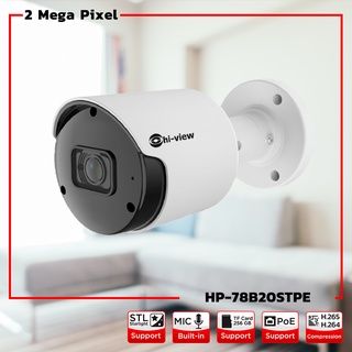 Hi-View Bullet IP Camera HP-78B20STPE คมชัด 2 MP Starlight ภาพสีแม้แสงน้อย Built-ln Mic