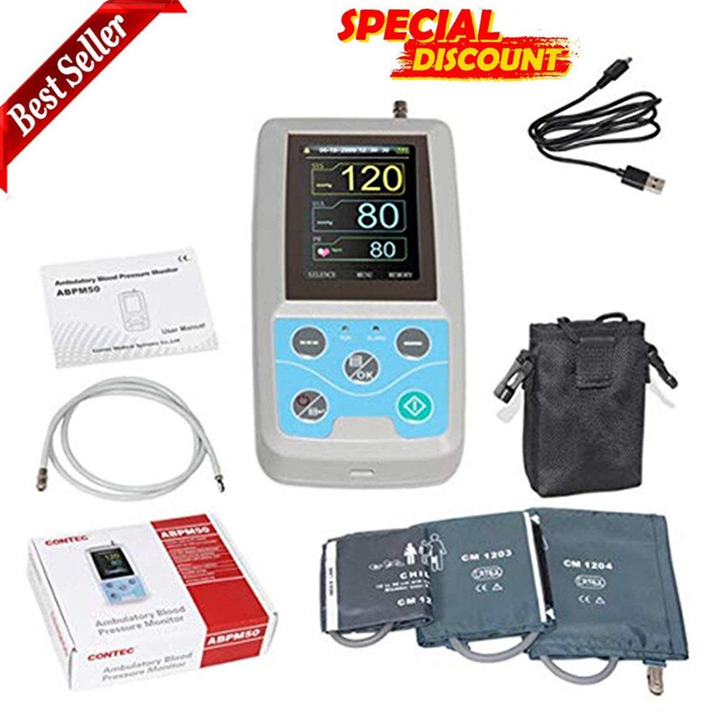 CONTEC Ambulatory Blood Pressure Monitor 24Hour NIBP Holter ABPM50 With ...