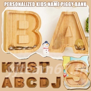 【COD】26 ตัวอักษรภาษาอังกฤษกระปุกออมสินไม้รูปตัวอักษร Piggy Bank A-Z @SKTH