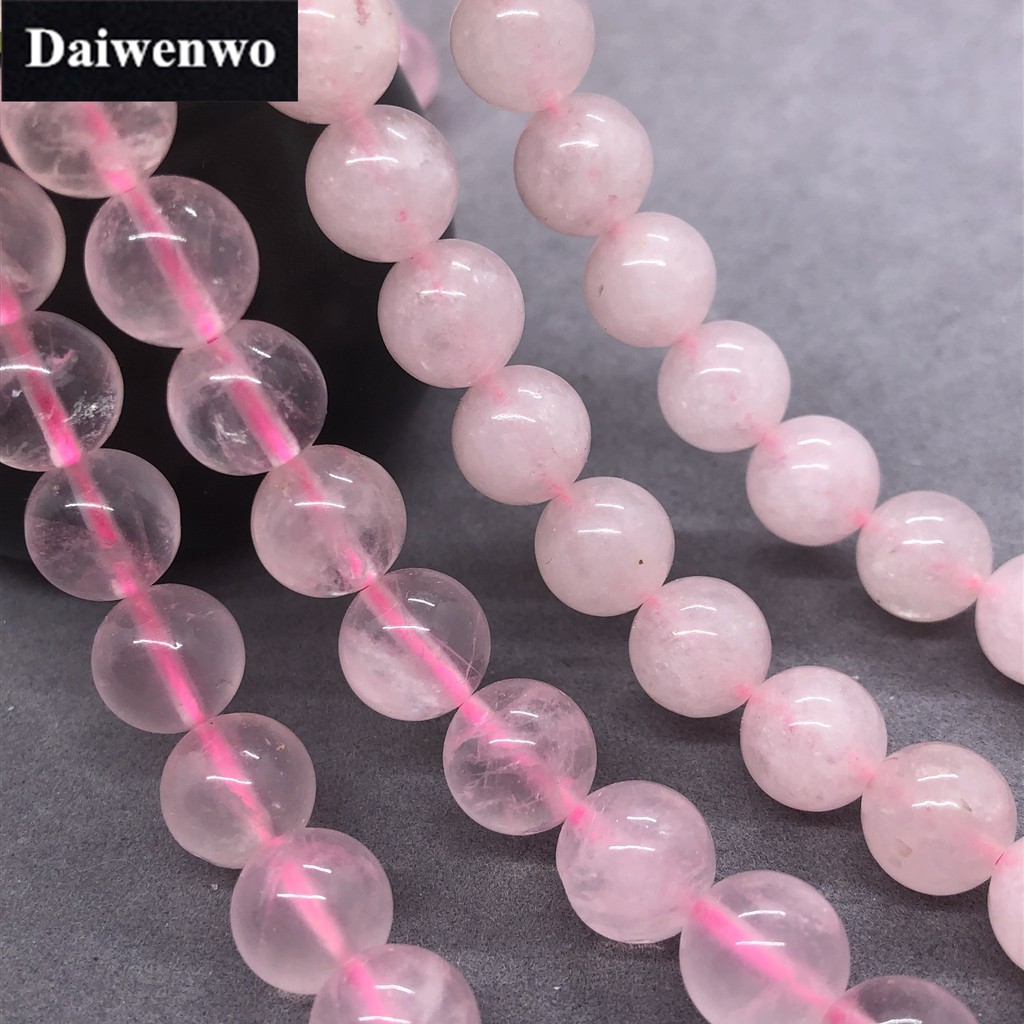Rose Quartz Crystal Bead 2A และ 4A โรสควอตซ์คริสตัลลูกปัด 4-12 มิลลิเมตรรอบธรรมชาติหลวมหินอัญมณี DIY
