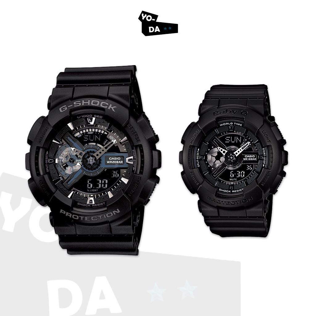 นาฬิกาข้อมือ Casio G-Shock และ Baby-G รุ่น GA-110-1B &amp; BA-110BC-1 'สินค้ารับประกัน CMG 1 ปี'