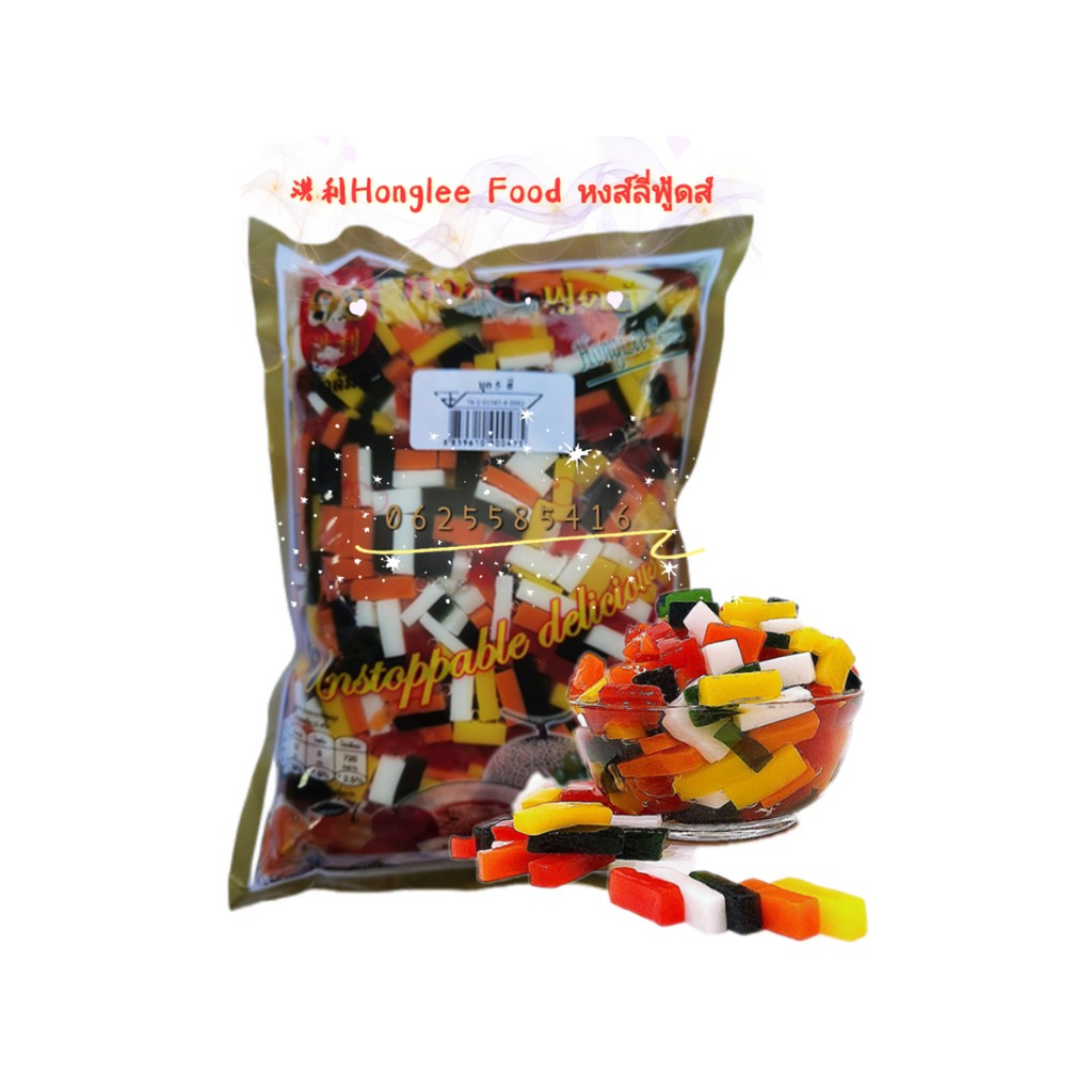 บุก5สี หงส์ลี่ ฟู้ดส์Honglee Food -วุ้นคาราจีแนนสำเร็จรูป(1000กรัม)ไข่มุก มุกวุ้นบุก
