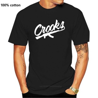 เสื้อยืด พิมพ์ลาย Crooks And Castles สีดํา เหมาะกับของขวัญ แฟชั่นสําหรับผู้ชายS-5XL