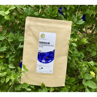 Thai Premium Butterfly Pea Flower Natural Blue Tea 100g. l Healthy Drink l Herbal Tea 100%Vegan (Dar Products brand)