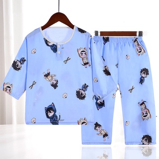 ชุดนอนเด็ก [A67-76] ผ้าสปัน นุ่มนิ่ม บางเบา ใส่สบาย เสื้อผ้าเด็ก GE