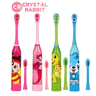 CRYSTAL RABBIT แปรงสีฟันไฟฟ้า การ์ตูนเด็ก ปากแปรงสำหรับเปลี่ยน 1 ชิ้น