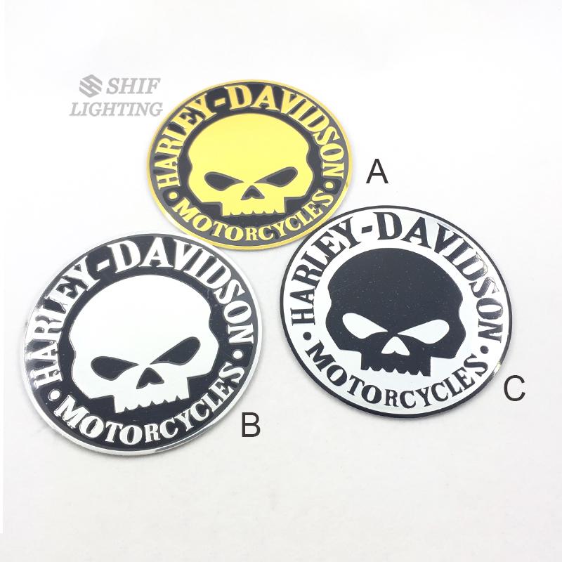 1 x Aluminum Harley Davidson Skull Logo Motorcycles Emblem Badge Sticker Decal