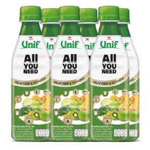 ส่งฟรี  ยูนิฟ น้ำผักรวมผสมผักใบเขียว96% ขนาด 300ml ยกแพ็ค 6กล่อง UNIF ALL YOU NEED     ฟรีปลายทาง