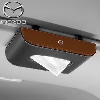 【Mazda】กล่องทิชชู่หนัง Pu อุปกรณ์เสริม สําหรับรถยนต์ Mazda 2 3 6 8 CX5 CX8 Axela