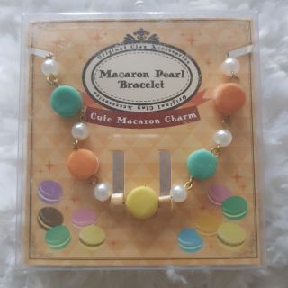 สร้อยข้อมือ มาการอง Original Clay Accessories Pastel Macaron Pearl Bracelet Cute Macaron Charm