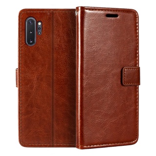 เคสโทรศัพท์หนัง PU แบบฝาพับ พร้อมช่องใส่บัตร สําหรับ Samsung Galaxy Note 10 Pro Plus Note10