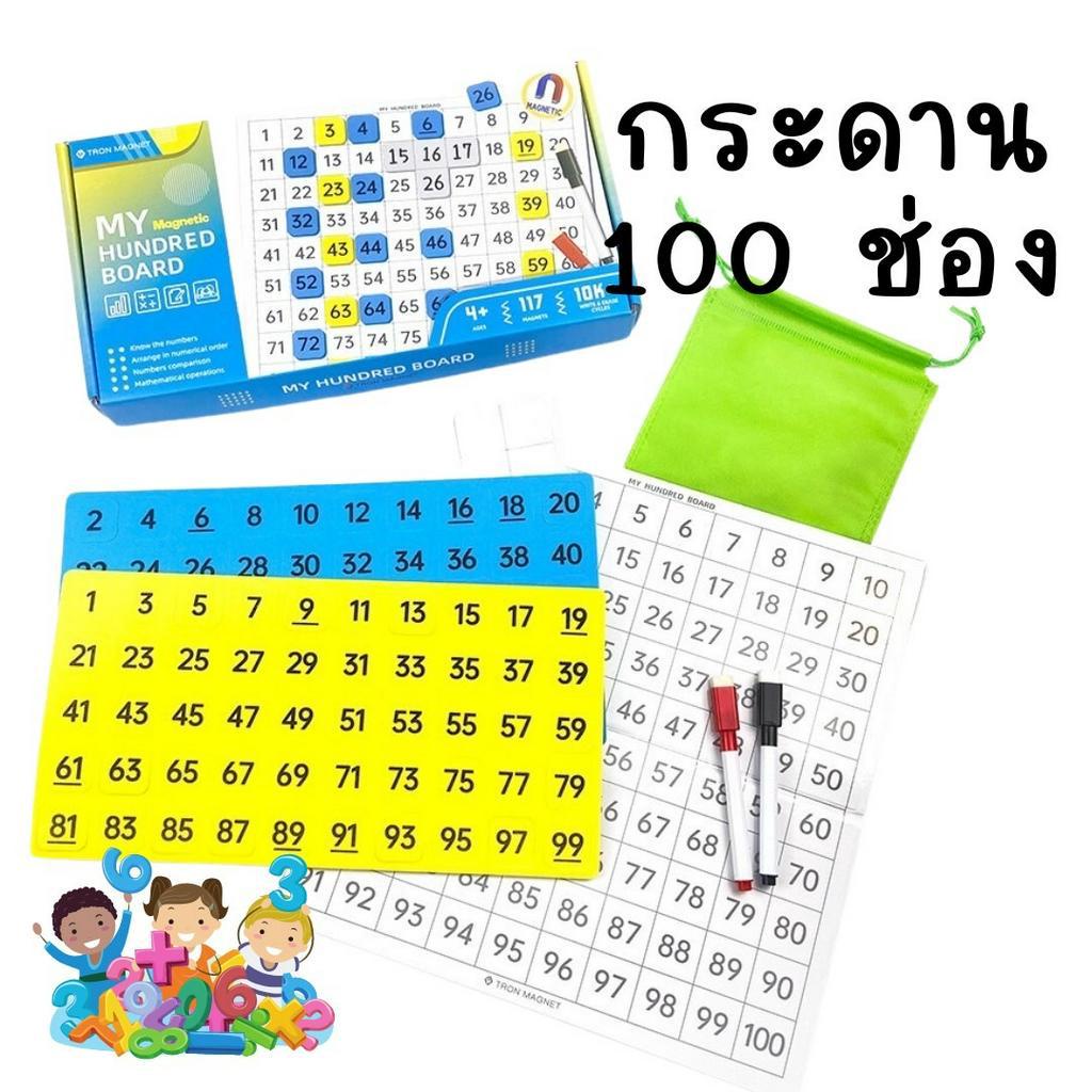 กระดาน 100 ช่อง รุ่นแม่เหล็ก หัดนับเลข kumon นับเลขสไตล์ญี่ปุ่น คณิตศาสตร์ math counting number 1-10