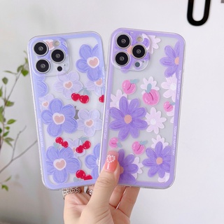 เคสโทรศัพท์มือถือแบบนิ่ม ลายเชอร์รี่ พีช ดอกไม้ สําหรับ Oppo A1k A36 A76 A12 A12e A3s A5 Ax5 A7 A5s F11 Pro F11 A9 F5 Youth F9 F7 F17 Pro F17 F19 Pro F19