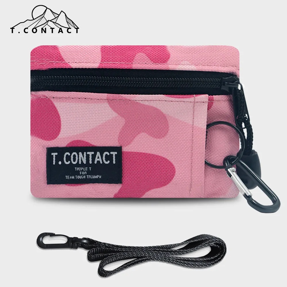 T.contact กระเป๋าสตางค์ กระเป๋าใส่เหรียญ มีซิป อเนกประสงค์ พร้อมสายคล้องคอ