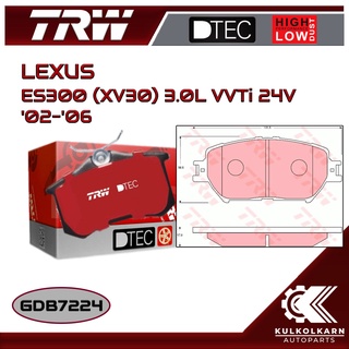 ผ้าเบรคหน้า TRW สำหรับ LEXUS ES300 (XV30) 3.0L VVTi 24V 02-06 (GDB7224)