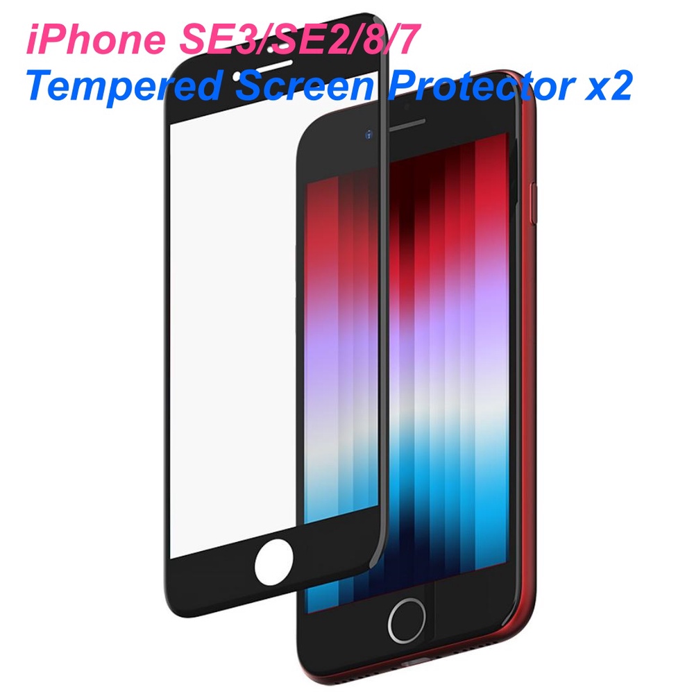 K-Max Phone SE3 Full cover [Screen Protector x2] Anti-Scattering, 9H Tempered Glass Protector for iP