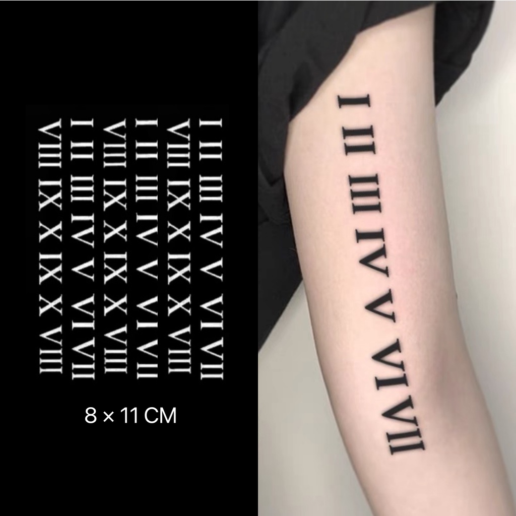 【Mars Tattoo】ใหม่ สติกเกอร์รอยสักชั่วคราว กึ่งถาวร ตัวเลข D070 2 ...