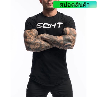 ECTH เสื้อยืดแขนสั้นผ้าฝ้ายสำหรับผู้ชาย เสื้อยืดผ้าฝ้าย