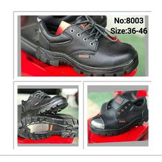 รองเท้าเซฟตี้ safety shoes หัวเหล็ก 8003 สีดำ  39-46 หัวเหล็ก พื้นเหล็ก หุ้มส้น ราคาประหยัด