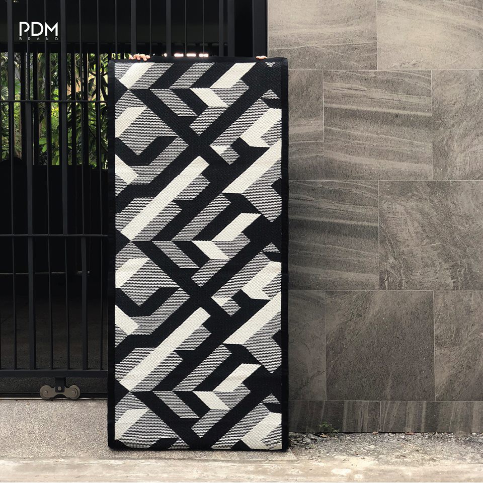 PDM เสื่ออเนกประสงค์ ลาย Avalon (Black-White) Size S 90x200 cm.