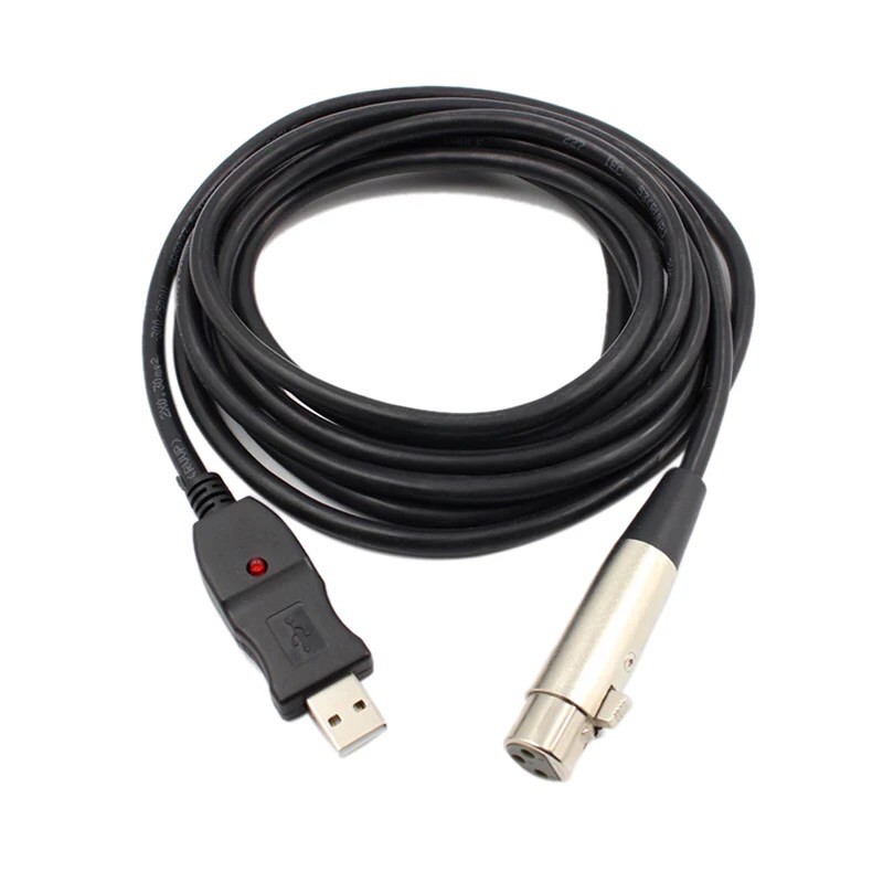 USB To XLR Mic Studio Audio สายไมโครโฟน 1.8 ม. คอมพิวเตอร์ USB กับ XLR การเชื่อมต่อไมโครโฟนสายคอมพิว