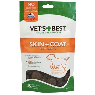 Vet’s Best Skin Coat บำรุงผิวกนัง ขน สุนัข 30 เม็ดเคี้ยว