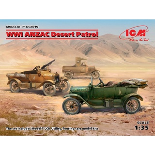 โมเดลประกอบ ICM Model 1/35 DS3510 WWI ANZAC Desert Patrol (Model T LCP, Utility, Touring)