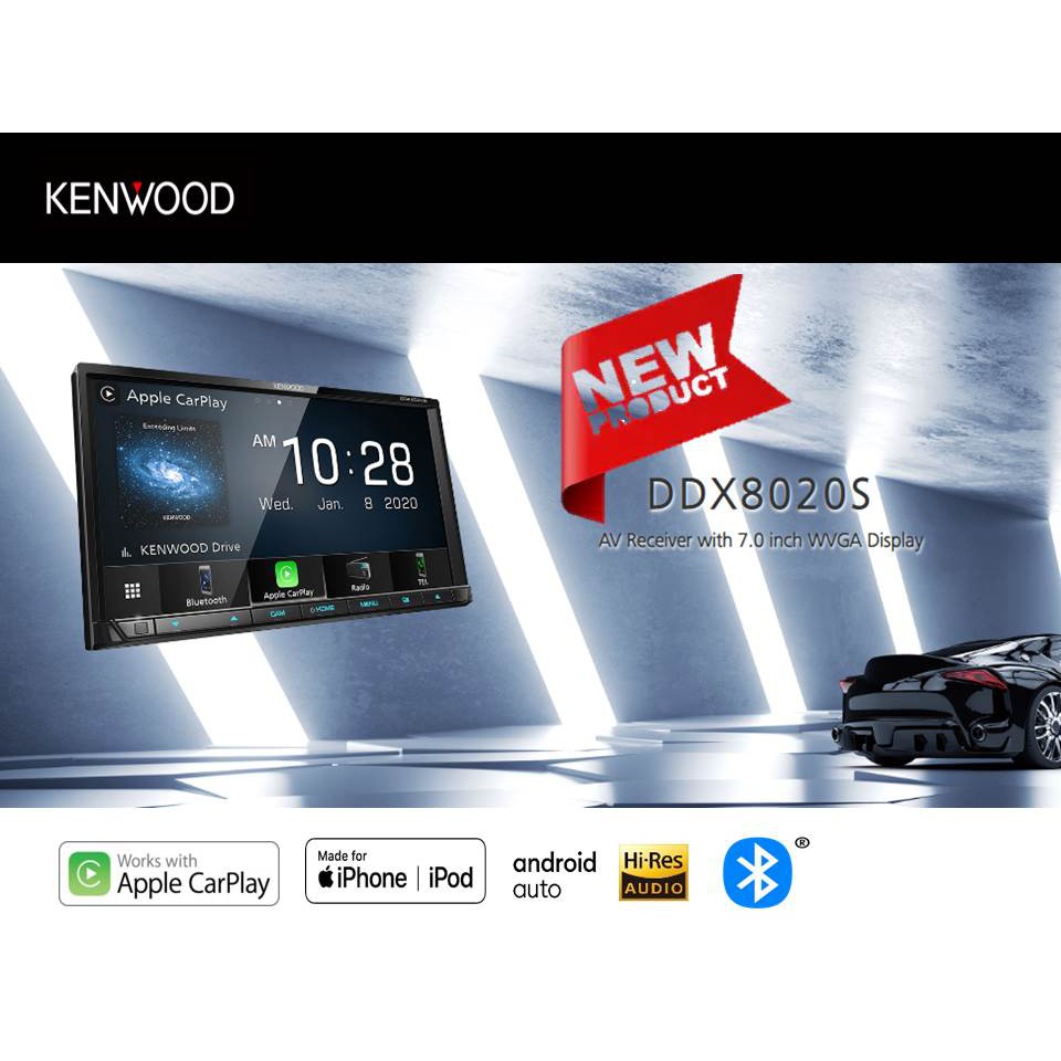 KENWOOD DDX8020S เครื่องเสียงรถยนต์ จอติดรถยนต์ จอ 6.95นิ้ว MIRRORLINK รองรับ Apple Car Play และ Android Auto