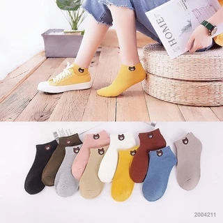 sy-shop899 [ 5 คู่ ] ถุงเท้าหมี ถุงเท้าข้อสั้น