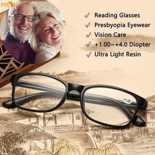 Moily แว่นตาอ่านหนังสือน้ําหนักเบา Presbyopia + 1.00~4.0 อัลตร้าไลท์เรซิ่นสําหรับผู้หญิงผู้ชายผู้สูงอายุ / วิสัยทัศน์