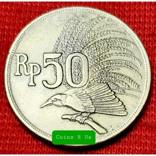 เหรียญต่างประเทศ อินโดนีเซีย ปี 1971 ชนิด 50 Rupiah ขนาด 24 มม. ผ่านใช้ น่าสะสม