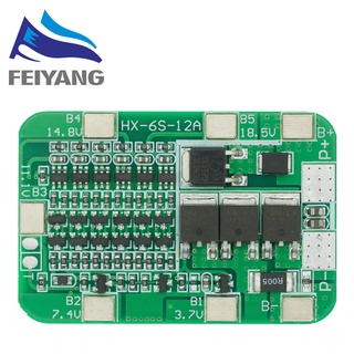 บอร์ดป้องกัน 6S 15A 24V PCB BMS สําหรับโมดูลเซลล์แบตเตอรี่ลิเธียมลิเธียม 18650 DIY 6 แพ็ค