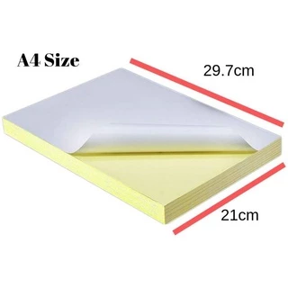พร้อมส่ง กระดาษสติ๊กเกอร์ A4 (500 แผ่น/100) ขาวด้าน / ผิวมัน ใบปะหน้า Sticker Paper 210x297มม
